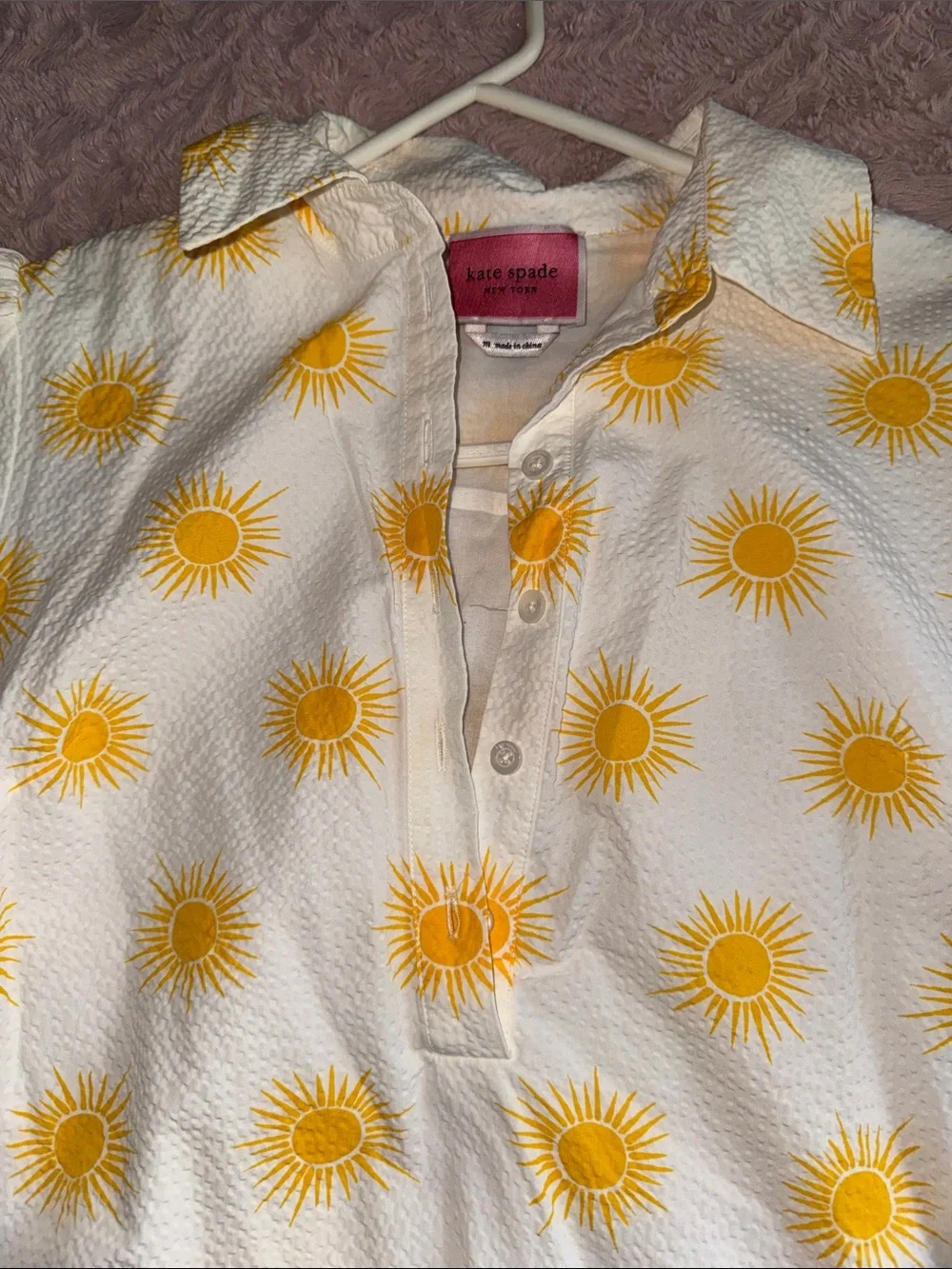 kate spade White Dress with Yellow Sun Motif